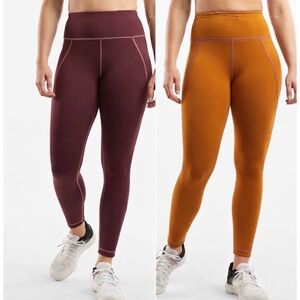 Title Nine Mad Dash Reversible 7/8 Running Tights XS Maroon Athletic Outdoors